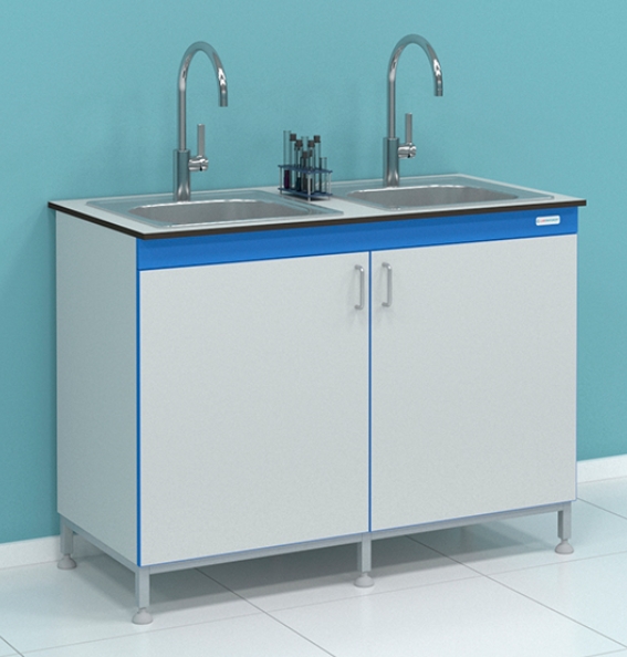 Мойка лабораторная с двумя чашами LABORATOROFF СТ.МЛ2Н.120.60.90.К12 Мельницы